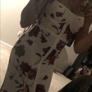 Beautiful White and Roses Dress